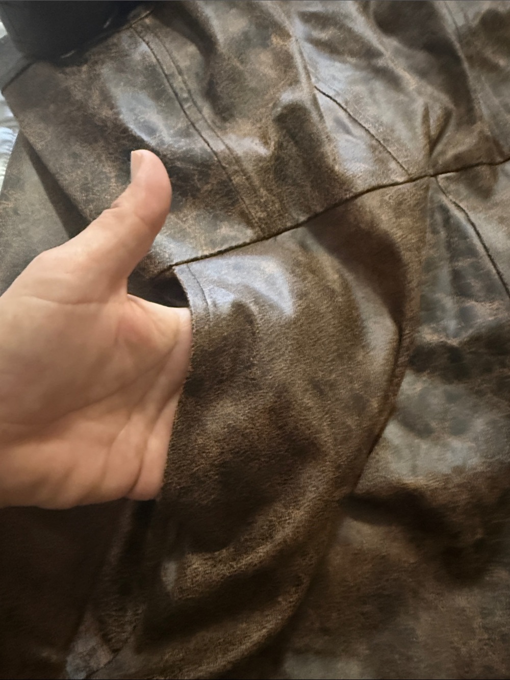 Forever 21+ Tan faux leather Jumpsuit - Picture 11 of 11